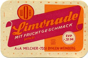 Limonade mit Fruchtgeschmack, A. & A. Melcher 7551 Byhlen Weinberg